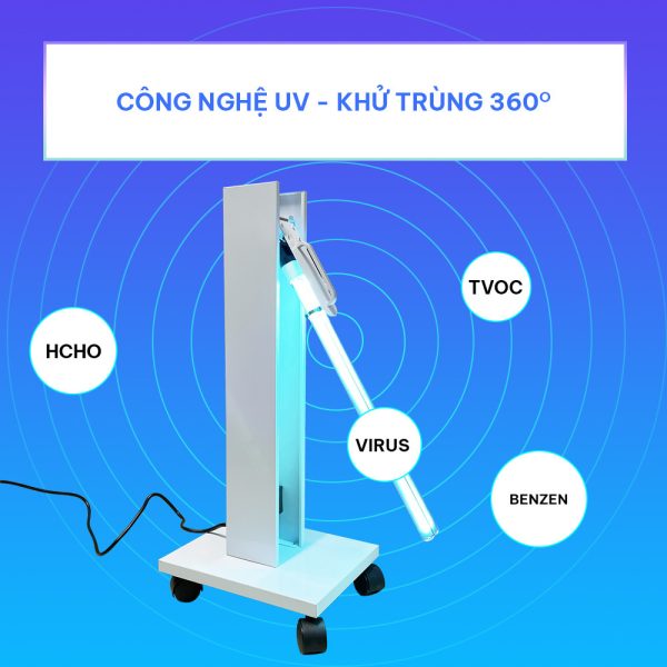Đèn UVC khử trùng phòng di động Dr.Air UV-60W 6 n cong nghe khu trung uv 60w