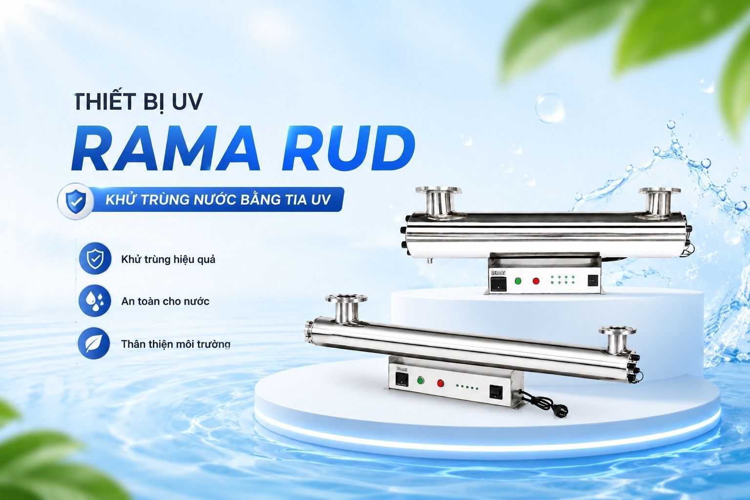 Thiết bị UV khử khuẩn nước RUD-4B150W – Giải pháp xử lý nước cho hồ nuôi cá quy mô lớn