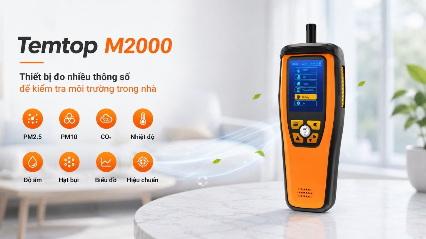 Temtop M2000 – Máy đo đa thông số cho nhu cầu kiểm tra chuyên sâu