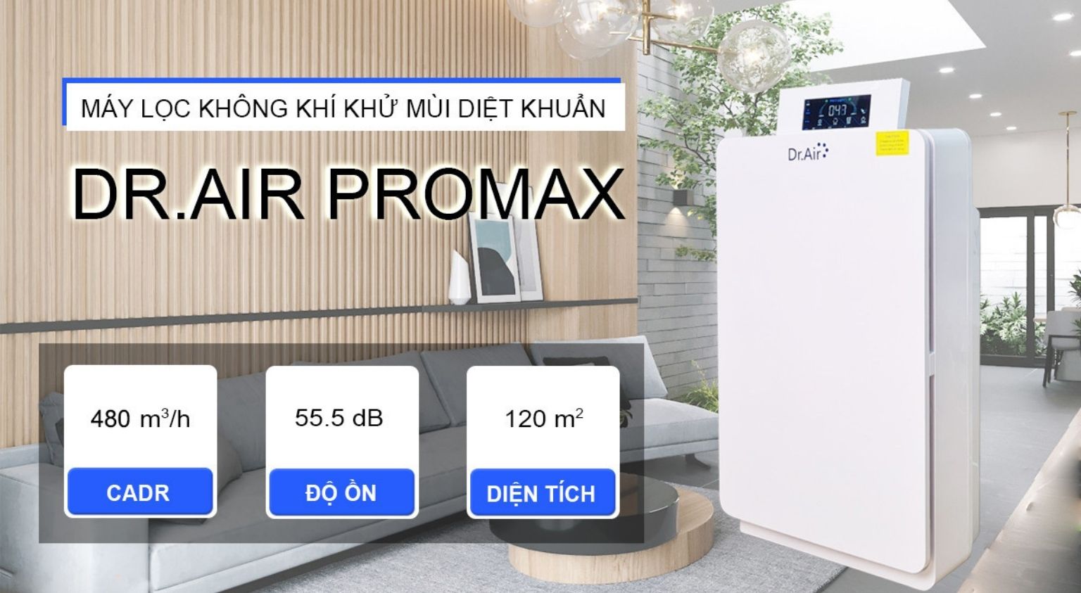 Máy lọc không khí và khử mùi cho quán bi-a Dr.Air Pro Max