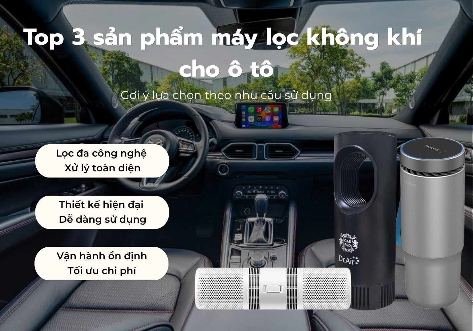 Top 3 máy lọc không khí cho ô tô bán chạy: Gợi ý lựa chọn theo nhu cầu sử dụng